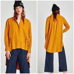 Zara Mustard Long Blouse